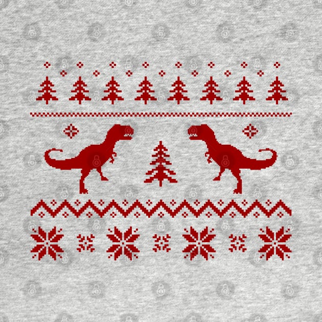 Christmas Ugly Sweater pattern dinosaur by Closeddoor